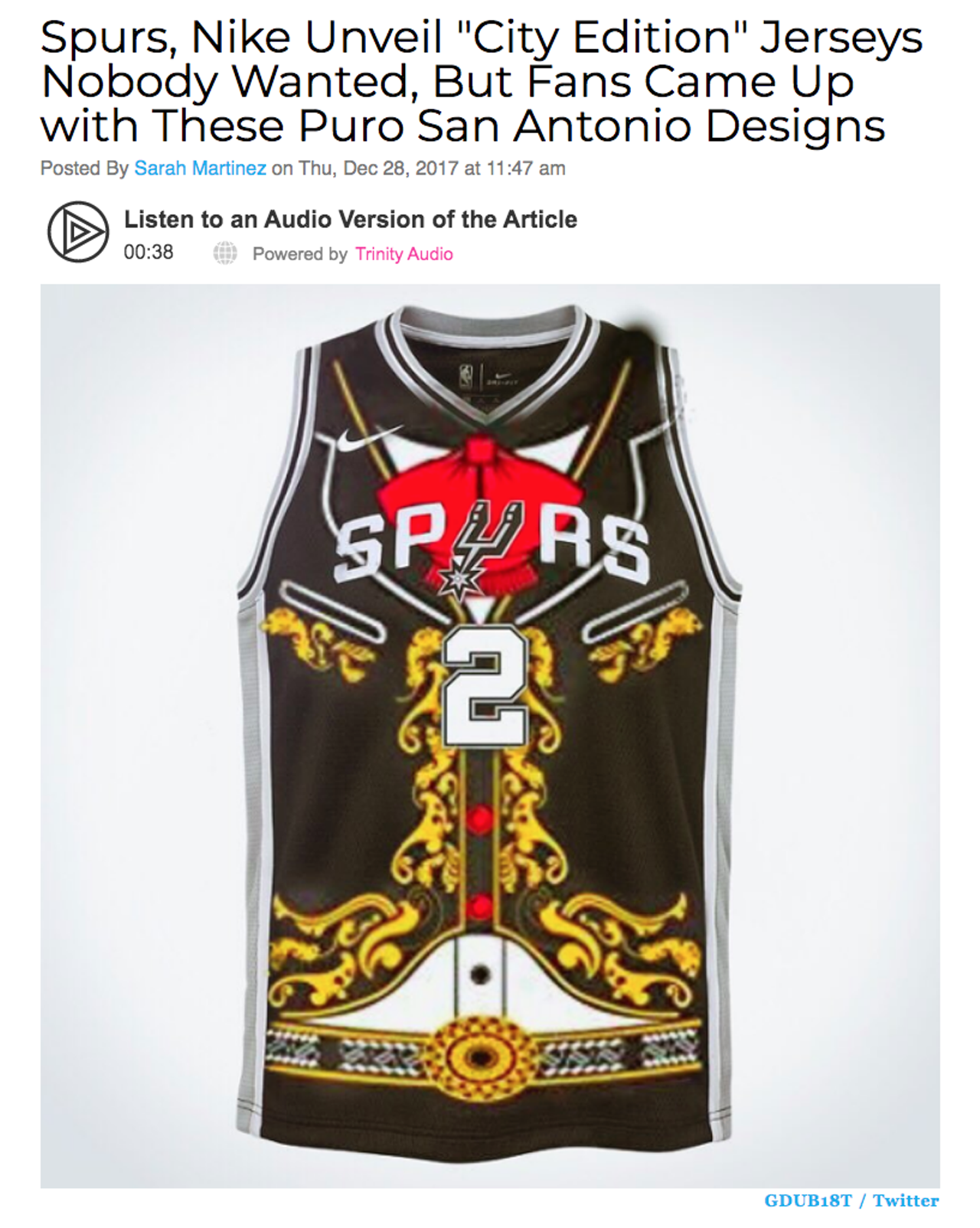 After folks were disappointed by the City Edition Spurs jerseys, puro peeps came through with these inspired designs. Read more here.