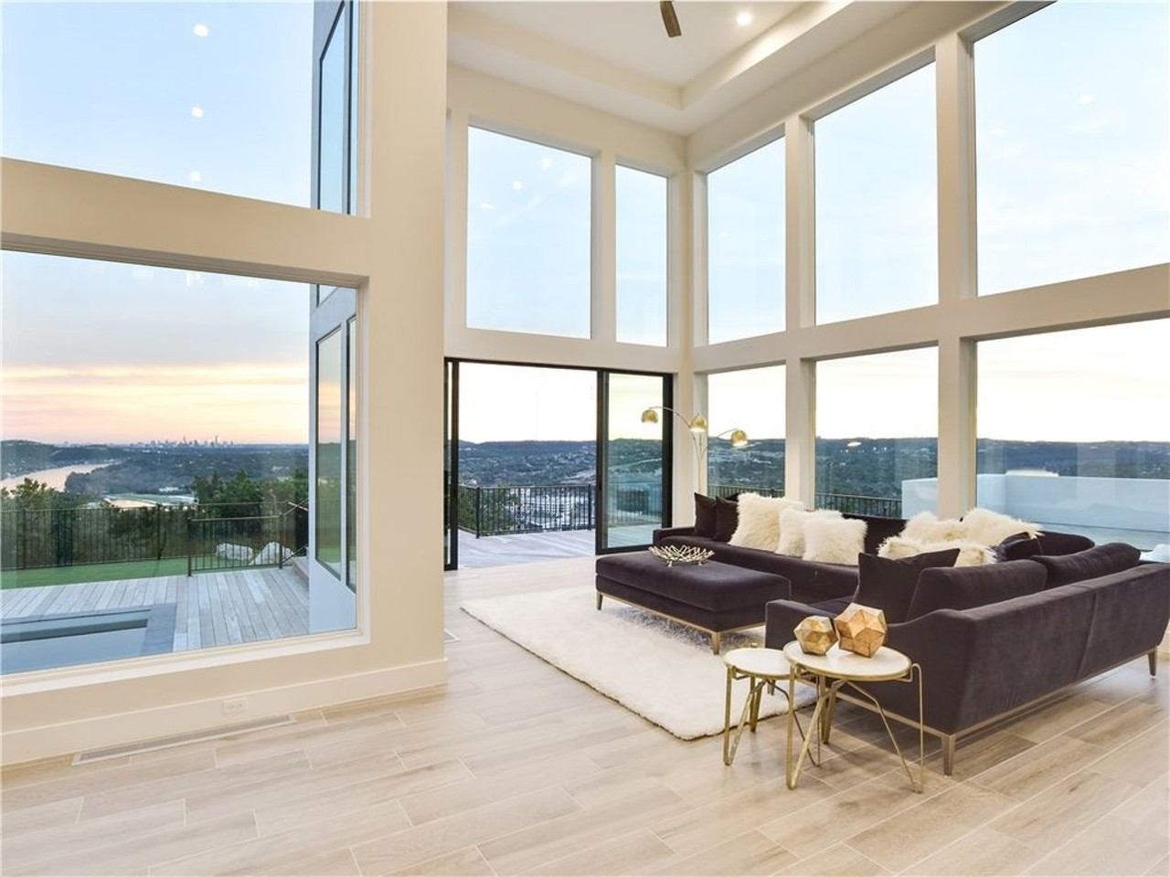 The floor-to-ceiling windows definitely provide an open feel in the common spaces.