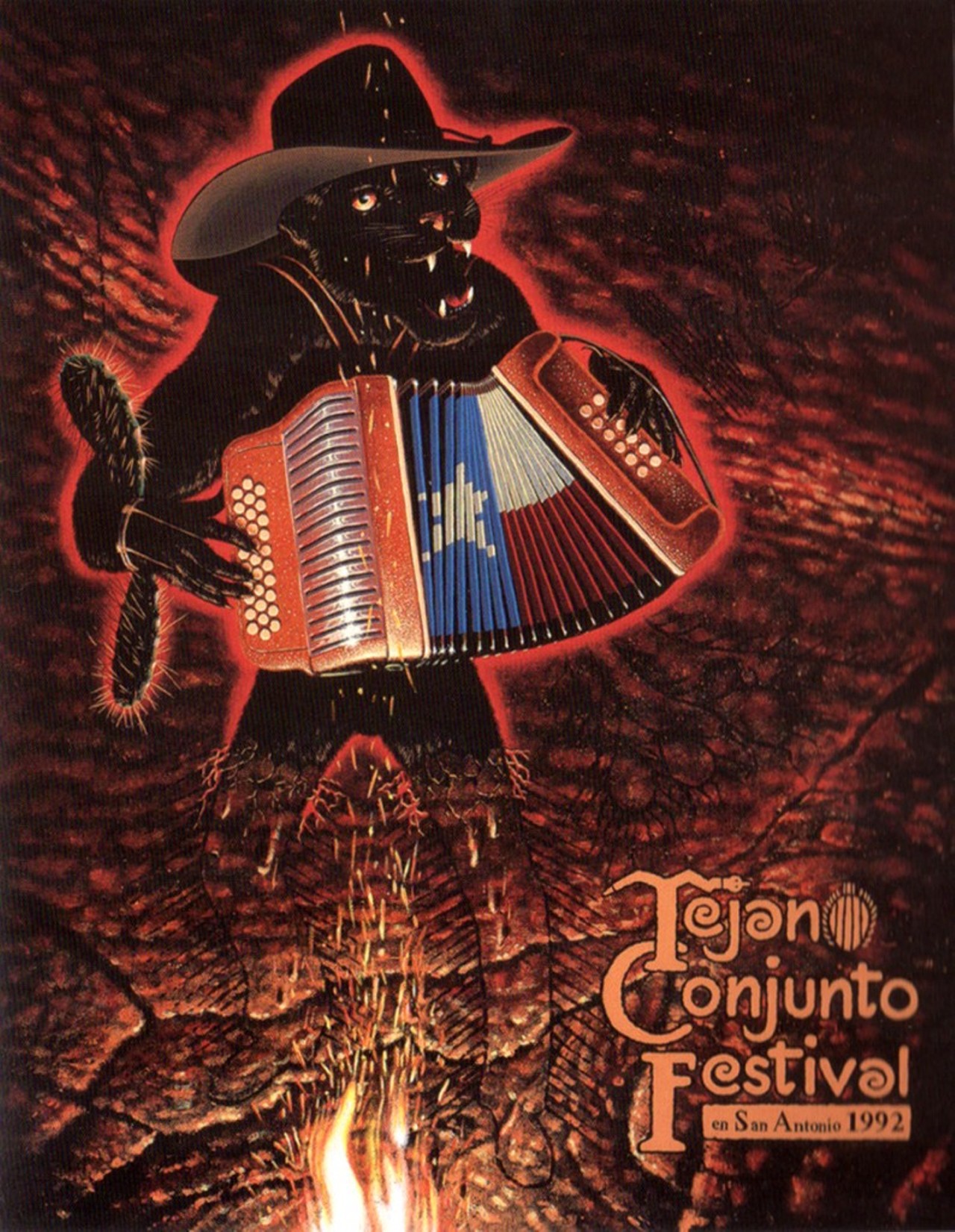 1992 Tejano Conjunto Festival poster by Clemente F. Guzman III