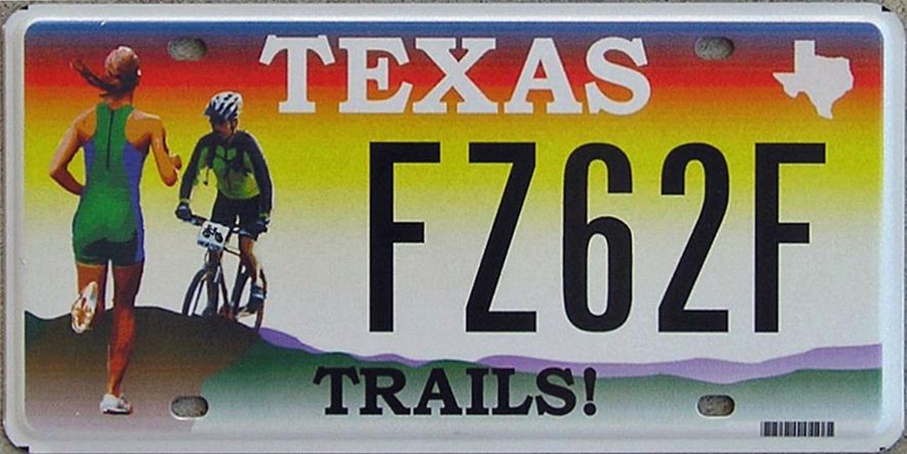 
Trails! Proceeds from this plate's sales go toward the development of multi-use trails for hikers, bikers, and runners. This plate will let other drivers know that you would rather be running.
