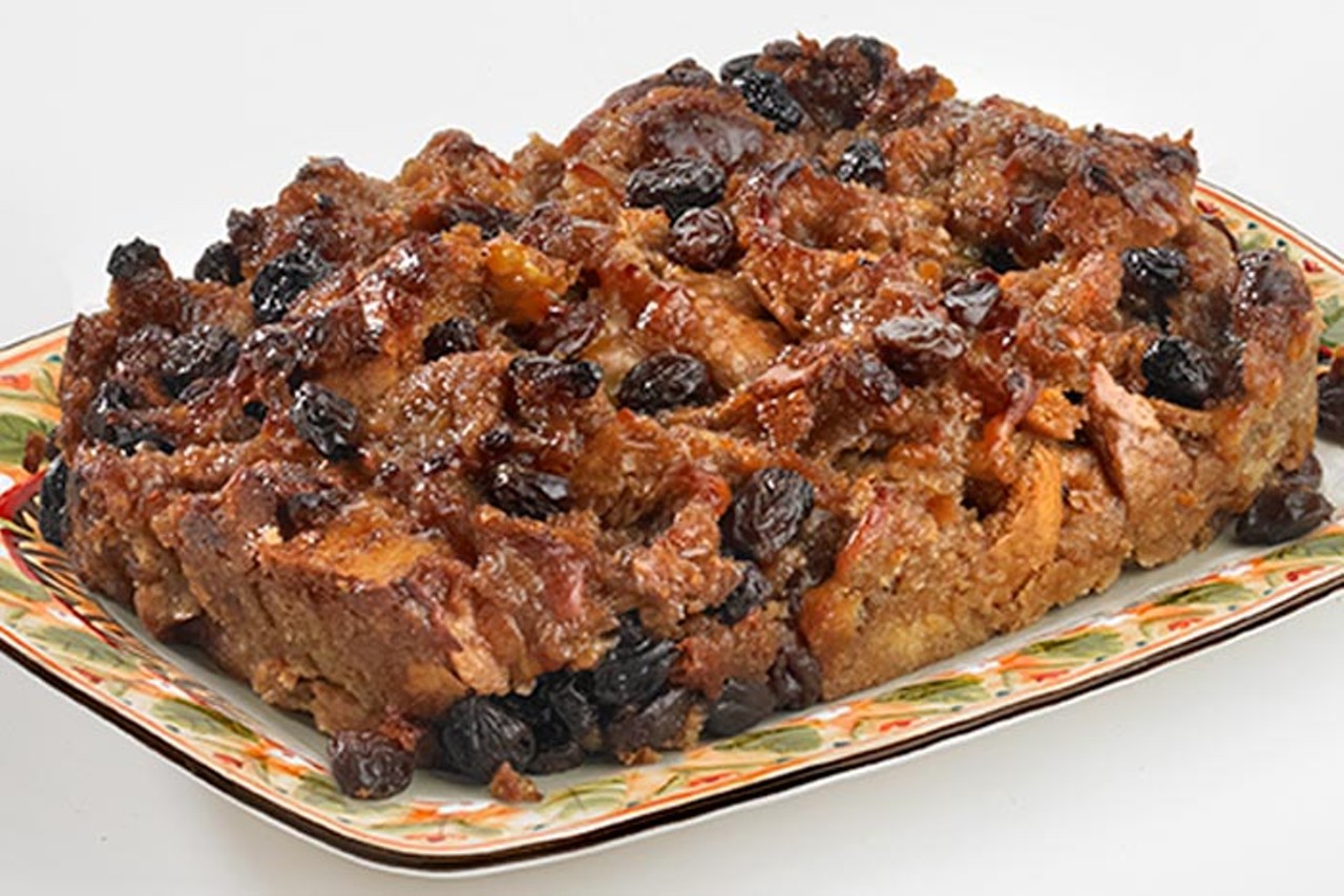 Capirotada
Piloncillo, dark raisins, and Chihuahua cheese are folded into the traditional Mexican bread pudding recipe that dates back to the 1600s.