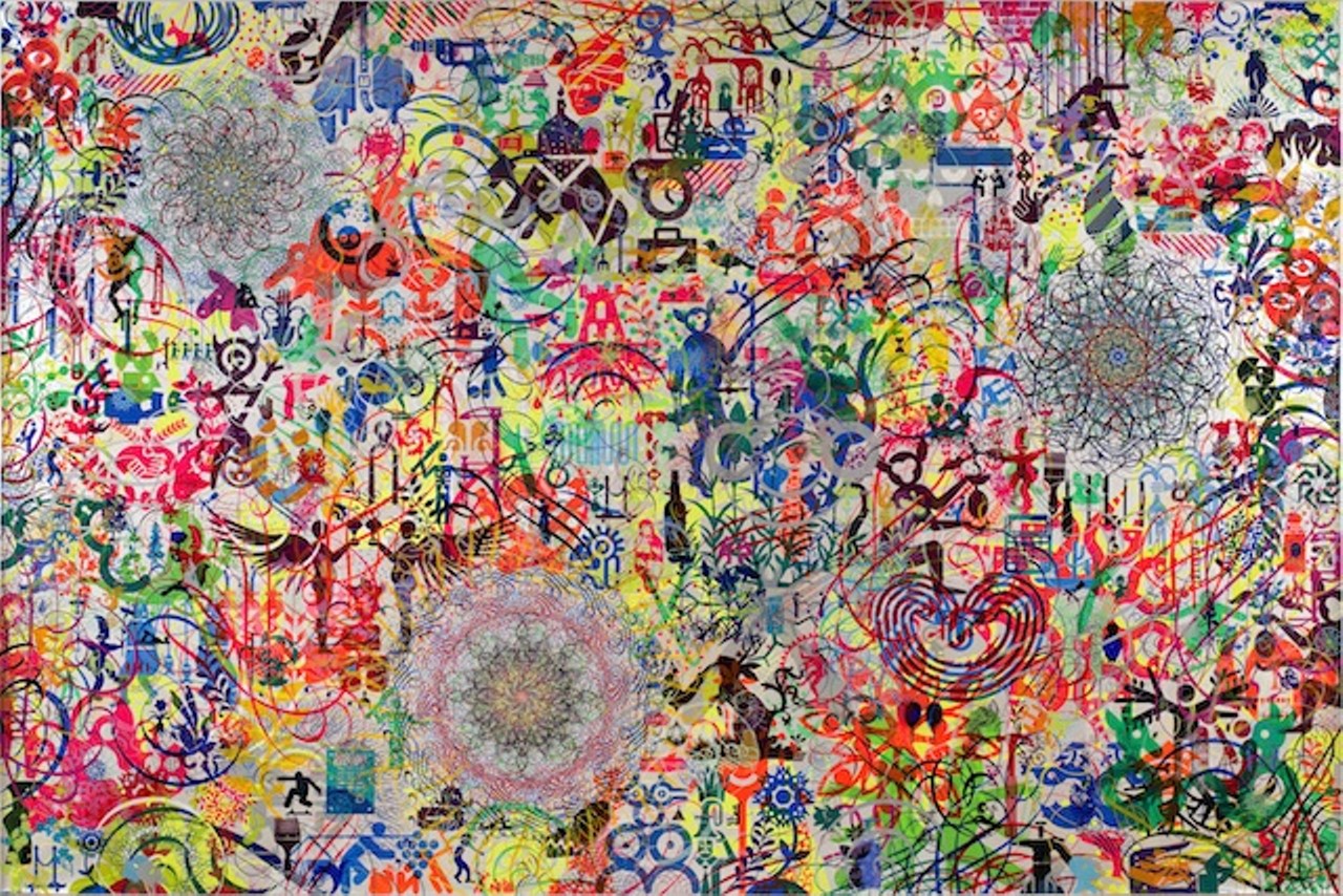 Ryan McGinness, 'The Lazy Logic of Ignava Ratio,' 2009. Acrylic on canvas, 96 x 144 in. Collection of Pamela K. and William A. Royall Jr. Photo courtesy of Ryan McGinness Studios, Inc./Art Resource, NY. &copy; 2014 Ryan McGinness/Artists Rights Society (ARS), New York.