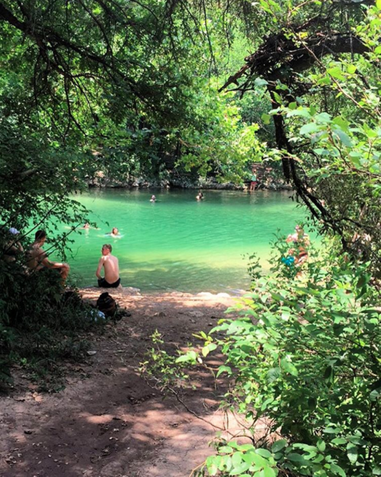 Campbell's Hole
Barton Creek, Austin, TXCampell's Hole is a few miles downstream from Twin Falls. Its closer proximity to Barton Springs pool makes it more crowded than Twin Falls, so this is the swimming hole to hit up when you want to make some new shirtless friends. 
Instagram/fink_daddy