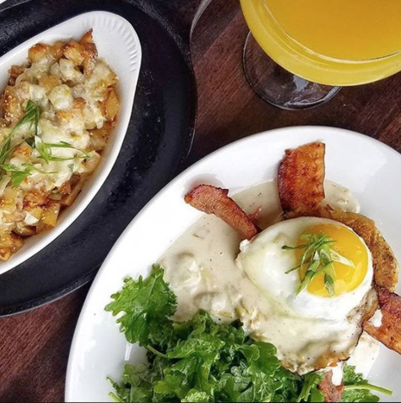 General Public 
17619 La Cantera Parkway Suite 102, (210) 920-1101, thegenpublic.com
From 10:30 a.m. to 2 p.m. on Saturdays and Sundays, get your fix of brunch fare and $1 mimosas. 
Photo via Instagram,  thegenpublic