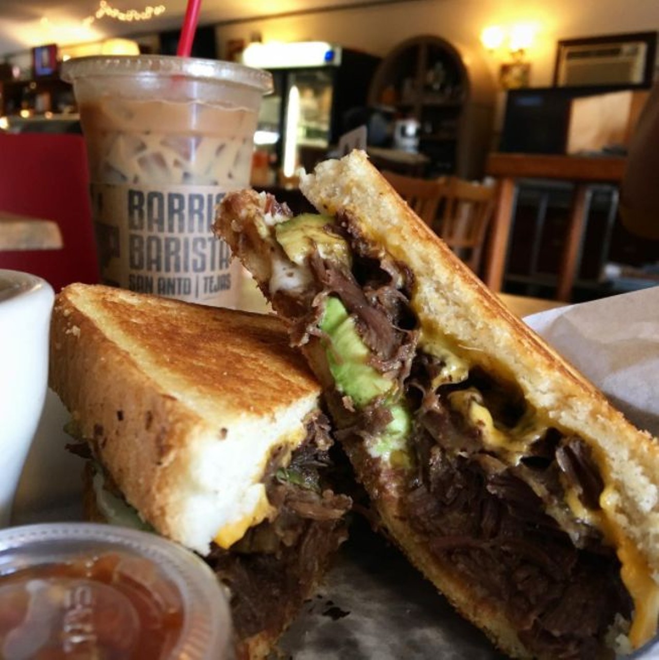  Barbacoa grilled cheese from Barrio Barista
3735 Culebra Rd, (210) 519-5403
This is THE quintessential San Anto food item. Fresh barbacoa, two types of cheese, Texas toast meet to create one extremely memorable sando. 
Photo by Jessica Elizarraras