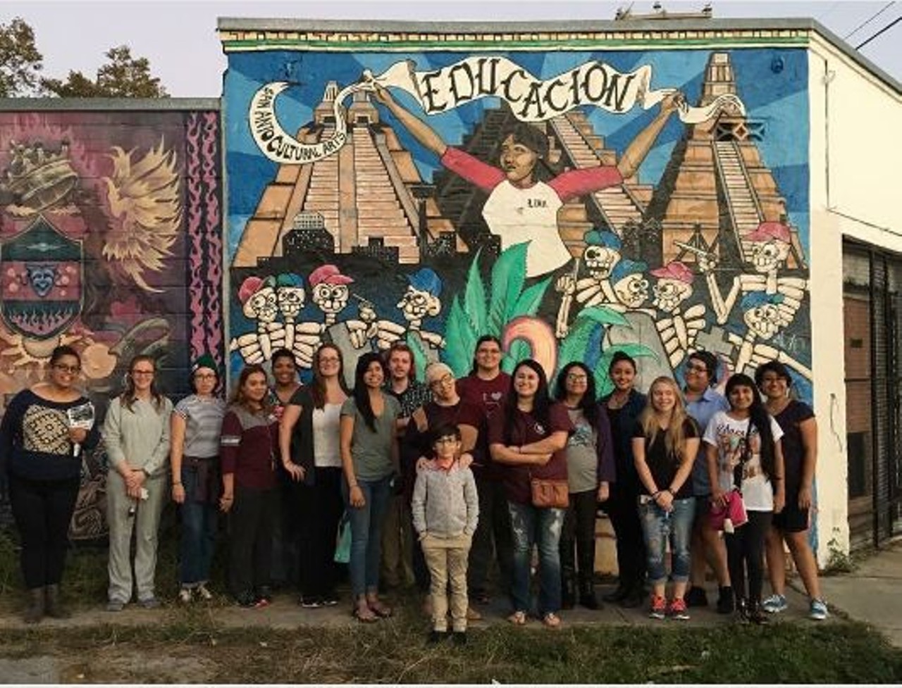 Educaci&oacute;n Mural
2121 Guadalupe St.
This mural is a San Antonio must see. Don&#146;t let this amazing picture opportunity pass you by. 
Photo via Instagram 
saca_mural_art 
