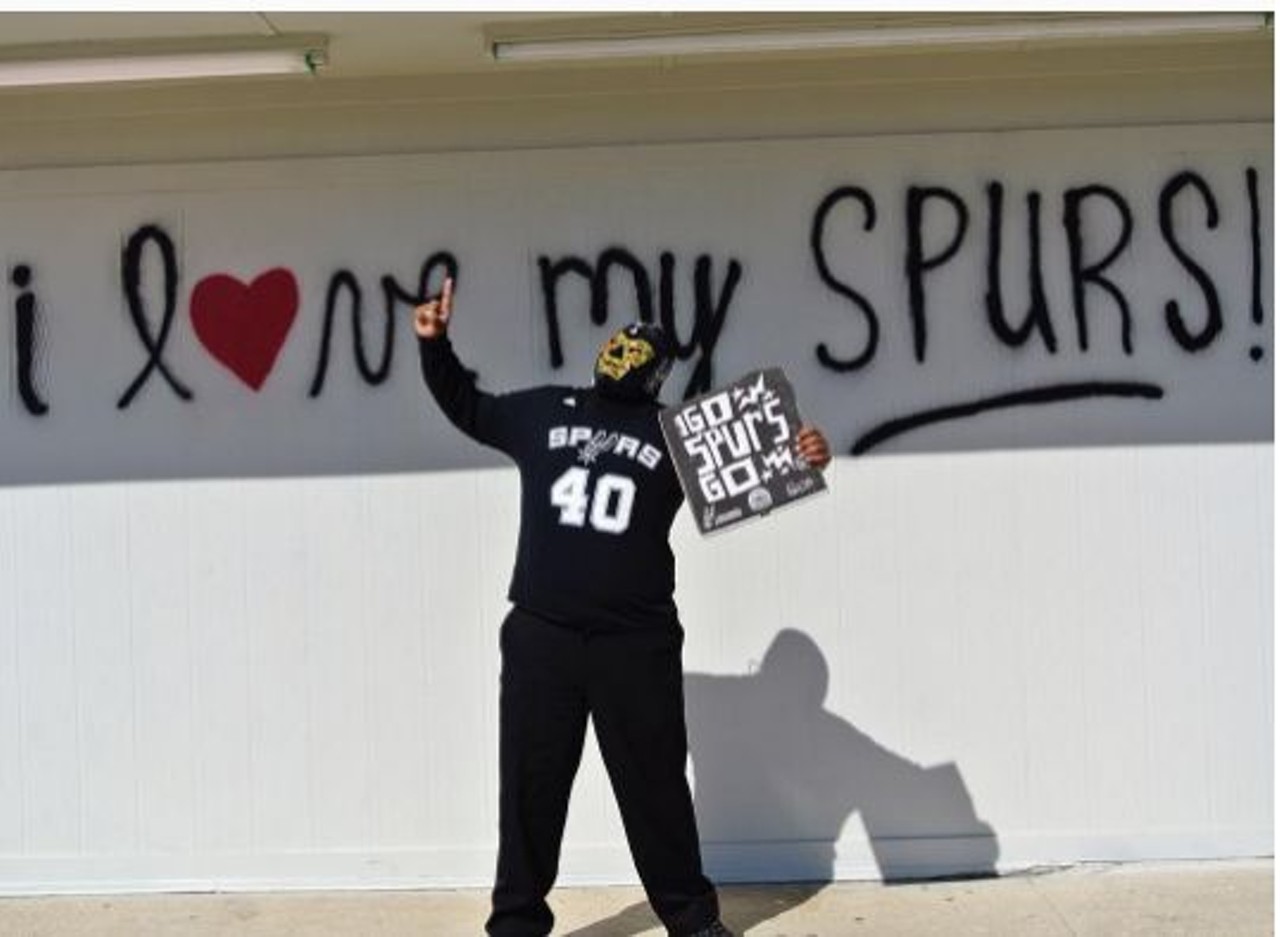 I Love My Spurs wall
2202 Broadway
Win or lose, we never stop loving our Spurs. Up your likes with this San Antonio favorite. 
Photo via Instagram 
papajohnspizzasatx
