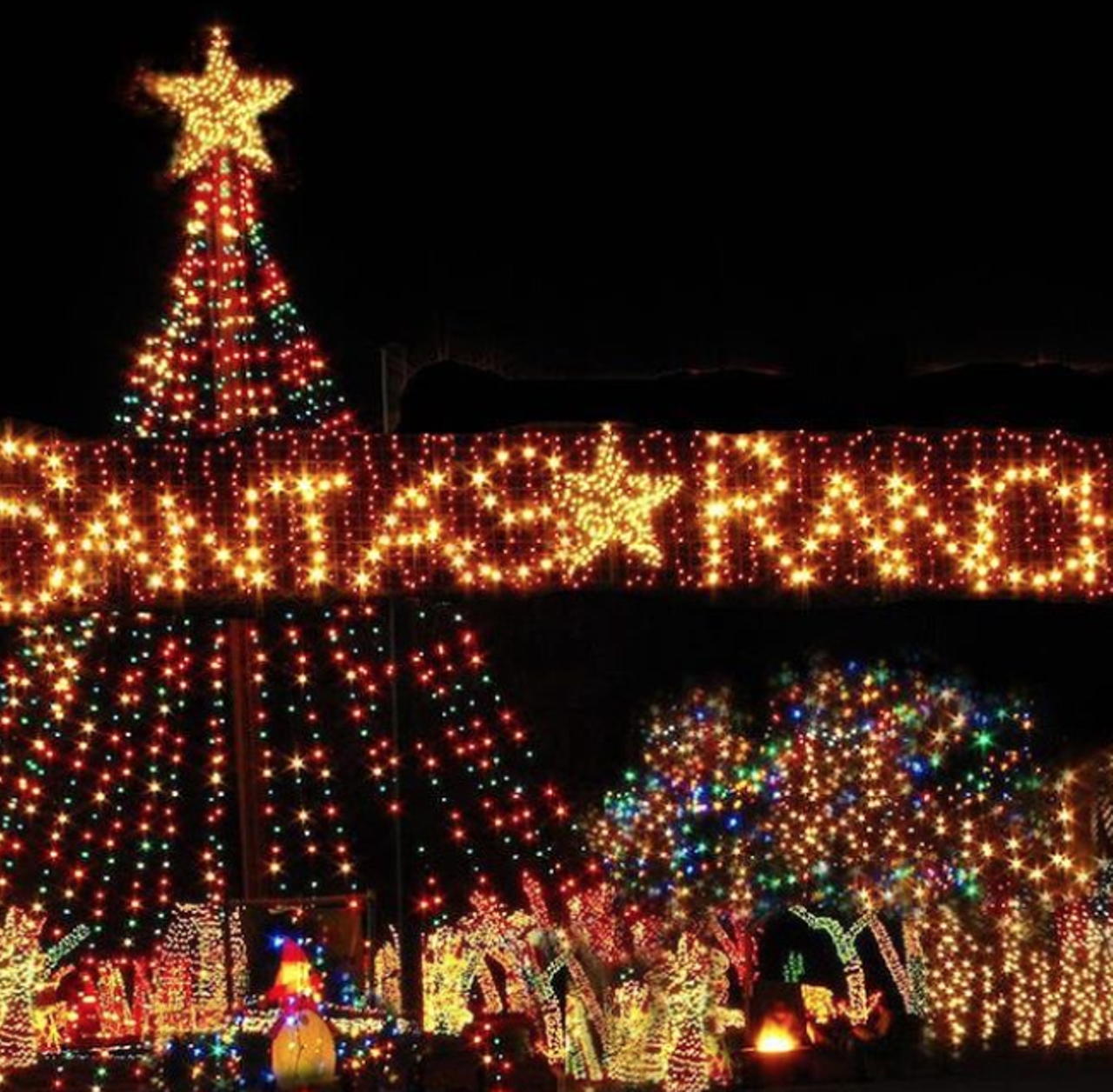 Santa’s Ranch in New Braunfels
$28 + tax per vehicle, 9561 IH 35 North, New Braunfels, (830) 743-1293, santasranch.net
If you and your family don’t take a mini road trip up to New Braunfels for Santa’s Ranch every yea,r well then you’re doing Christmas all wrong. Considered one of the biggest and best drive-thru Christmas light offerings in the area, the ranch presents an assortment of displays in all shapes, sizes, colors and interests. The kids will love it, your parents will love it, you’ll love it. Heck, even The Grinch himself would go soft paying Santa’s Ranch a visit.
Photo via mannella02 / Instagram