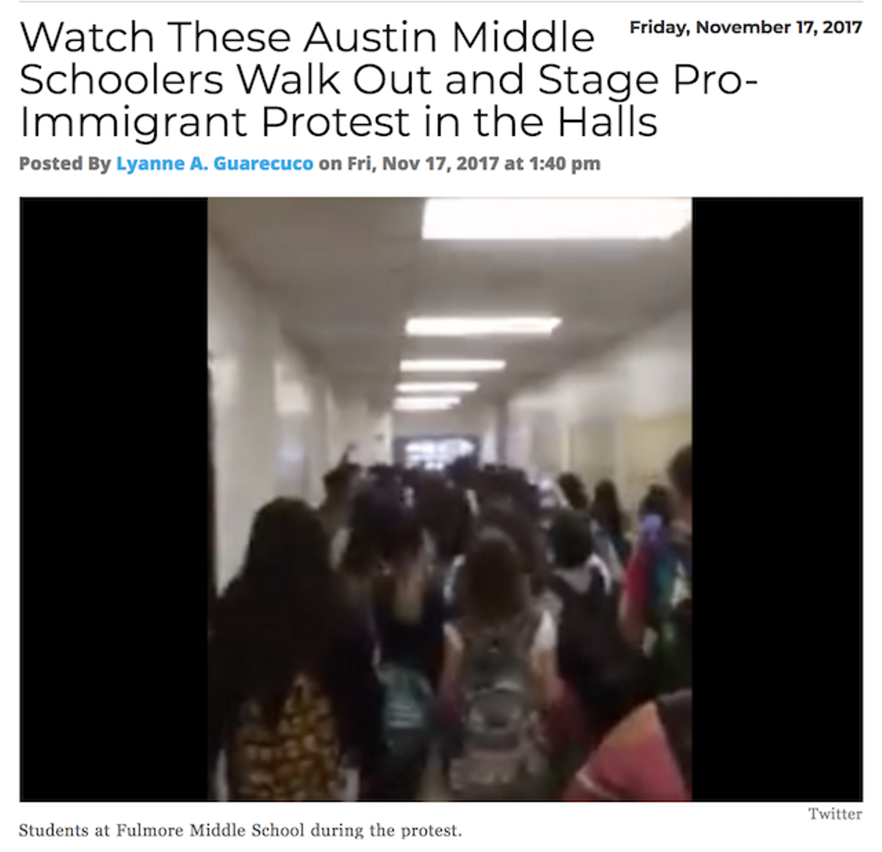 After a teacher allegedly made a racist comment to student, many kids flocked the halls chanting, "Say it loud, say it clear, immigrants are welcome here!" :’) Read more.