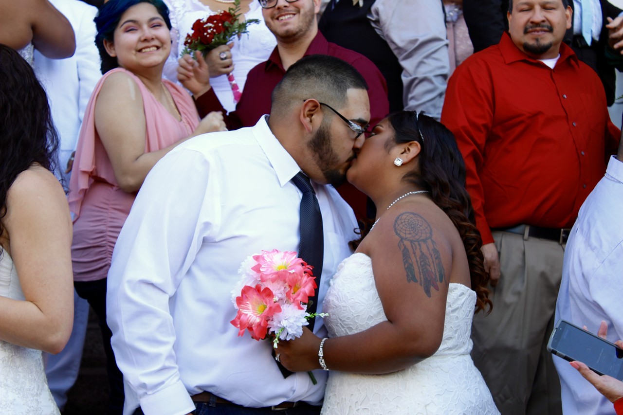 Cindy and Latham Roldan sealing the deal with a kiss. "I just felt like we all have the same energy all at once. Everyone's happy, everyone's excited and nervous," Cindy said.