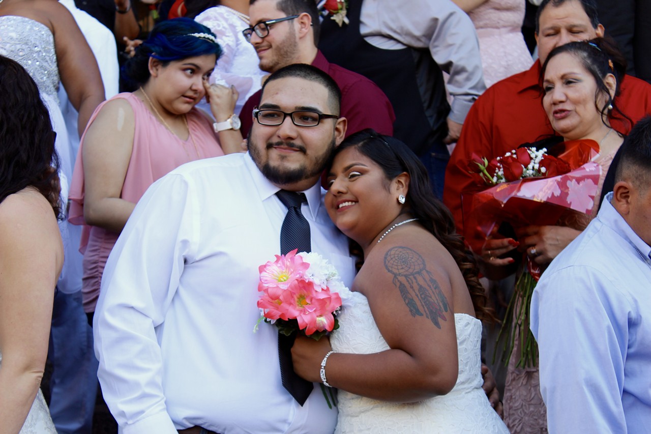 Cindy and Latham Roldan have been together for six years, and he proposed to her two years ago on Valentine's Day. "I'm very happy. Finally made it official! We've been saying we're gonna make it official for a long time now, but today was the day," Cindy said.