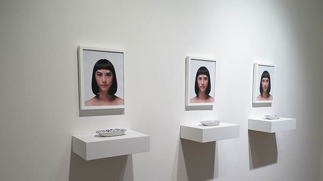 Works by San Antonio artists Jennifer Ling Datchuk (left) and Roberto Celis (above).