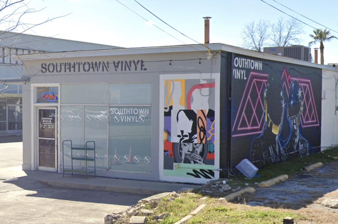 Southtown Vinyl
1112 S. St. Mary's St., (210) 231-0512, southtownvinyl.com
Located in the heart of Southtown, this storefront is all about vinyl — seriously. You’ll be able to find new records from a variety of genres, plus all the accessories you may need to get to listening. We’re not kidding when we say this is a one-stop shop.
Photo via Google Maps