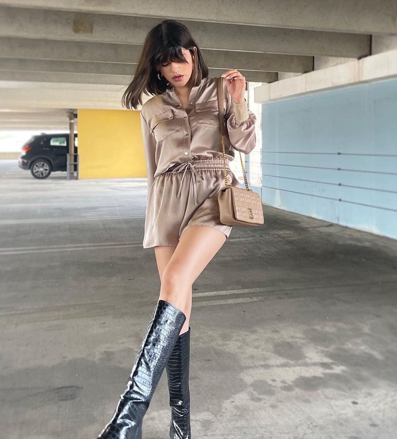 @vanneochoa
We’re pretty sure fashion blogger Vanne Ochoa snagged these snaps in a parking garage at North Star Mall. 
Photo via Instagram / vanneochoa