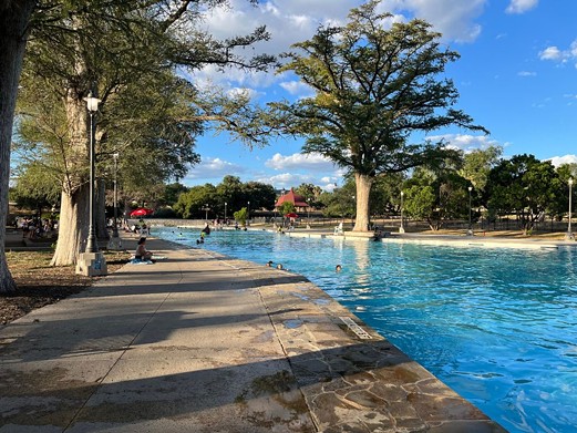 Take a scenic swim at San Pedro Springs Park Pool
2200 N. Flores St., (210) 732-5992, sanantonio.gov 
It may be more convenient to hit up the neighborhood pool, but there’s no better way to beat the heat than a soak in the picturesque pool at San Antonio’s historic San Pedro Springs Park.