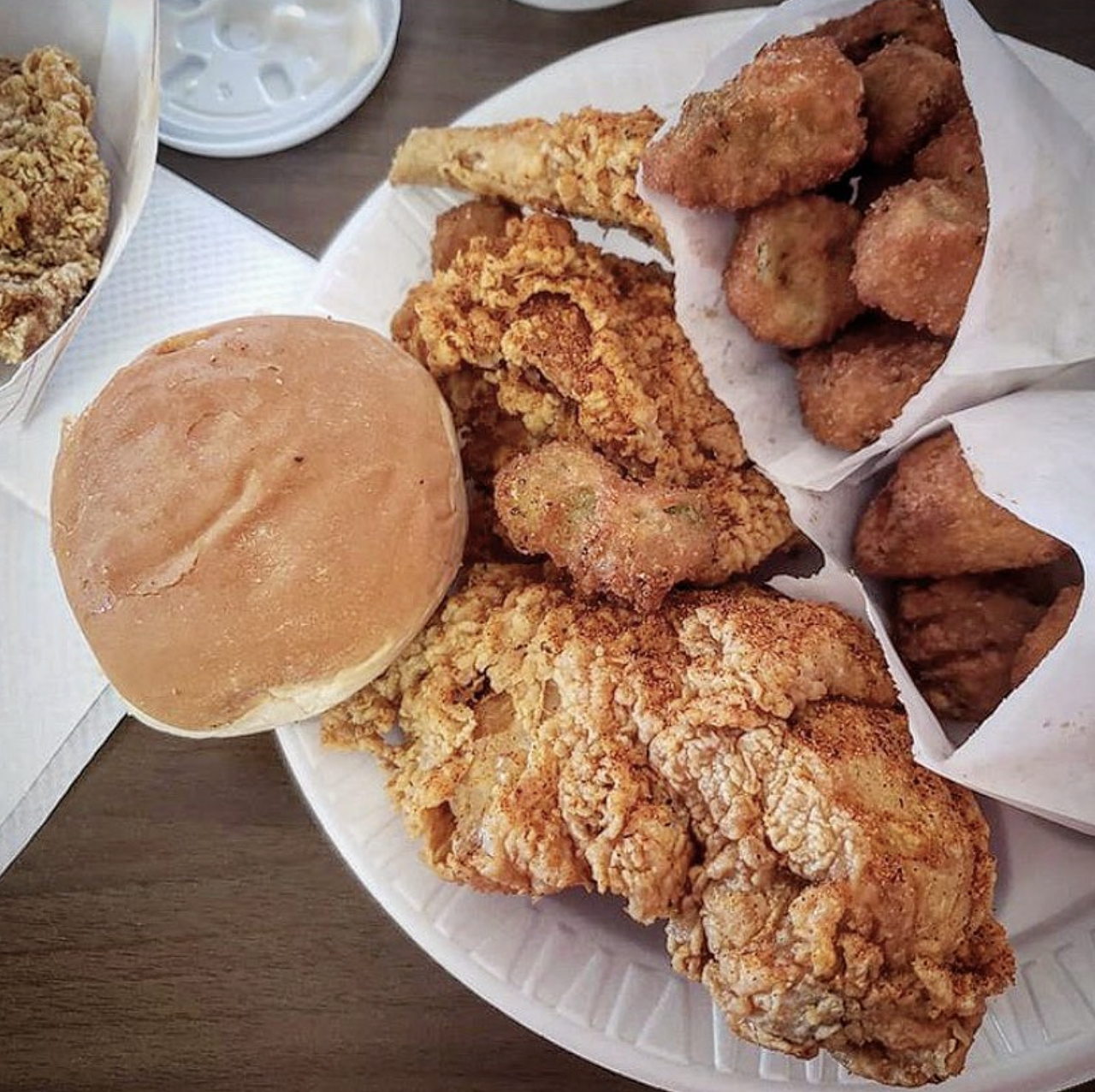 Chatman’s Chicken’s Fried Chicken
1747 S WW White Rd, (210) 359-0245, facebook.com/Chatmans-Chicken
If it’s all-around comfort you’re looking for, the crispy, golden-brown fried yardbird at Chatman’s can’t be beat. What’s more, Mr. Chatman himself is typically on hand to offer a warm greeting and a smile. 
Photo via Instagram /  chatmanschicken