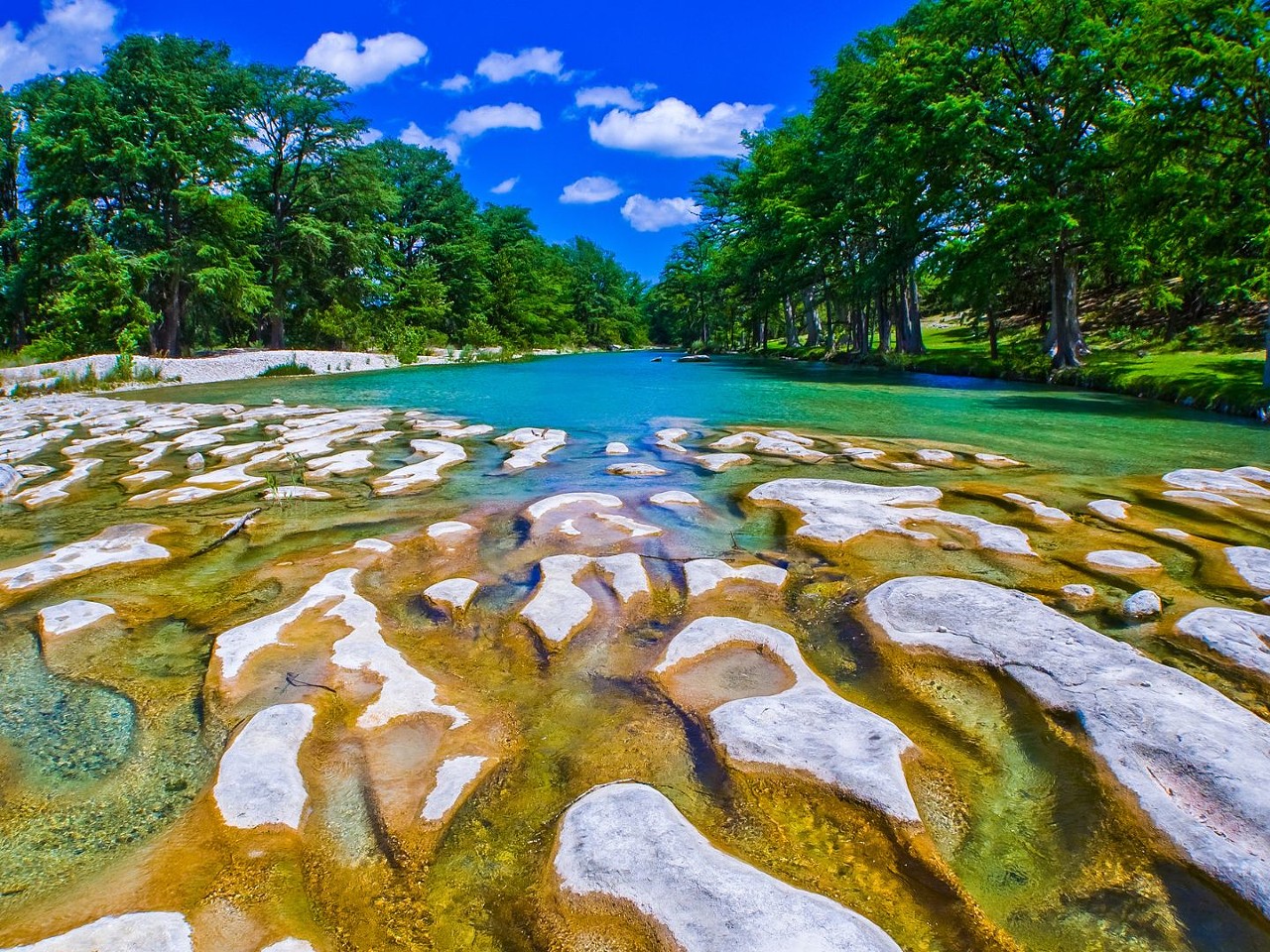 Garner State Park
234 RR 1050, Concan, (830) 232-6132, tpwd.texas.gov
Located along 2.9 miles of the Frio River, generations of Texans have spent their summer days at Garner State Park swimming or floating along to beat the blazing heat.