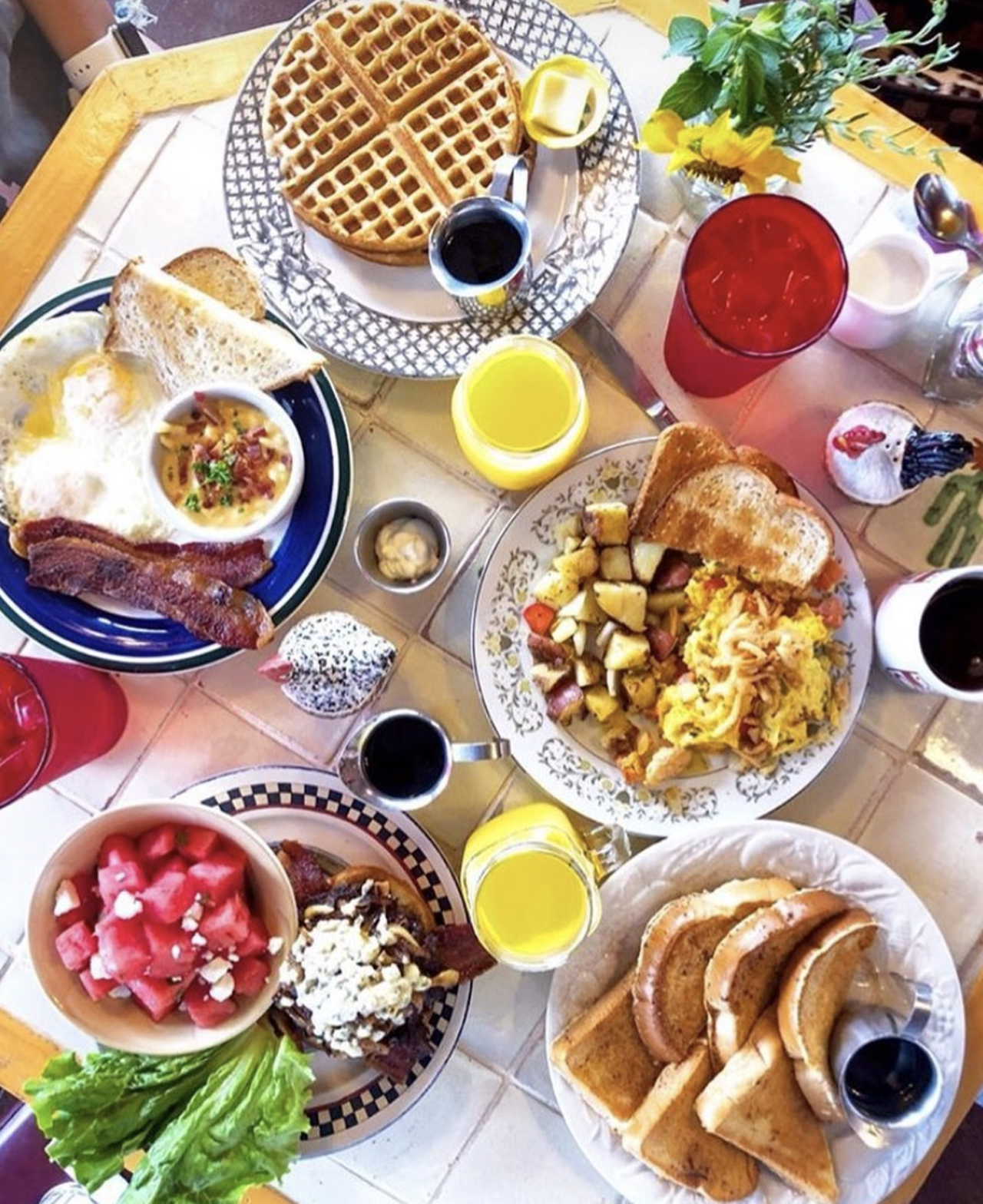 Comfort Cafe
5616 Bandera Rd, (512) 575-0348, facebook.com/5616BanderaRd
Enjoy unique options for omelets and scrambles or — if you’re feeling fancy — try Comfort Cafe’s decadent stuffed french toast crepes or waffles. 
Photo via Instagram / comfortcafesatx