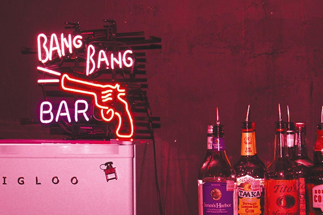 The Bang Bang Bar
119 El Mio Dr., (210) 320-1187, thebangbangbartx.com.
Opened in 2016 by two members of the band Girl in Coma, the bar made an immediate splash with its vintage furnishings, inclusive atmosphere and creative drinks. Six years on, there's still plenty to love about this welcoming spot that works equally well as a live-music venue, and a place to sink into a well-loved couch for conversation over cocktails. 
Photo by Julian Ledezma