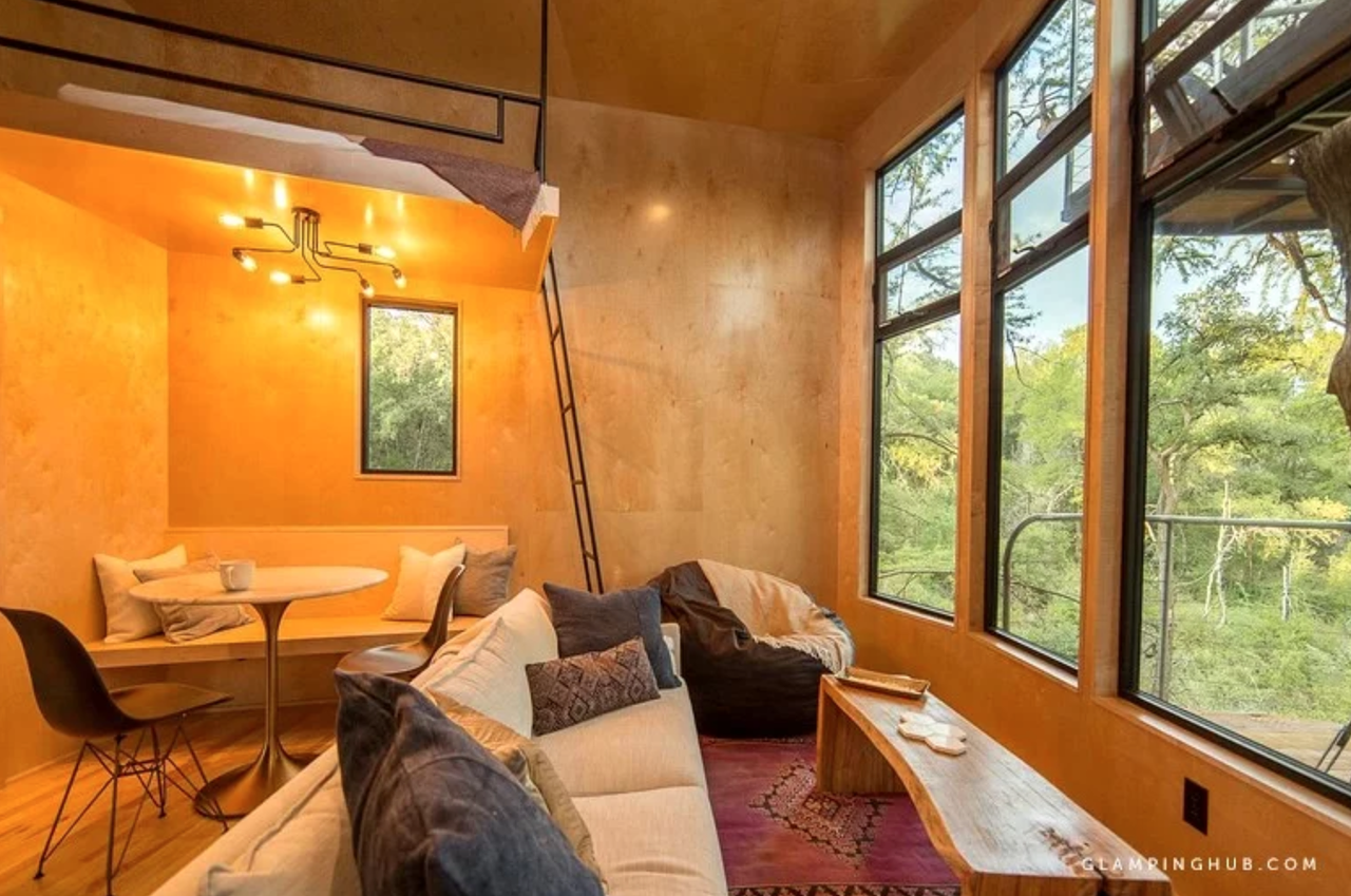 Though only three guests are allowed in this rental, this treehouse is plenty roomy.