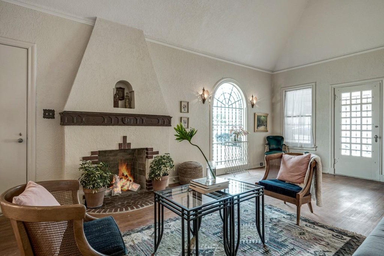 A 1930s Tudor-style home with 15-foot cathedral ceilings in now for sale near Woodlawn Lake