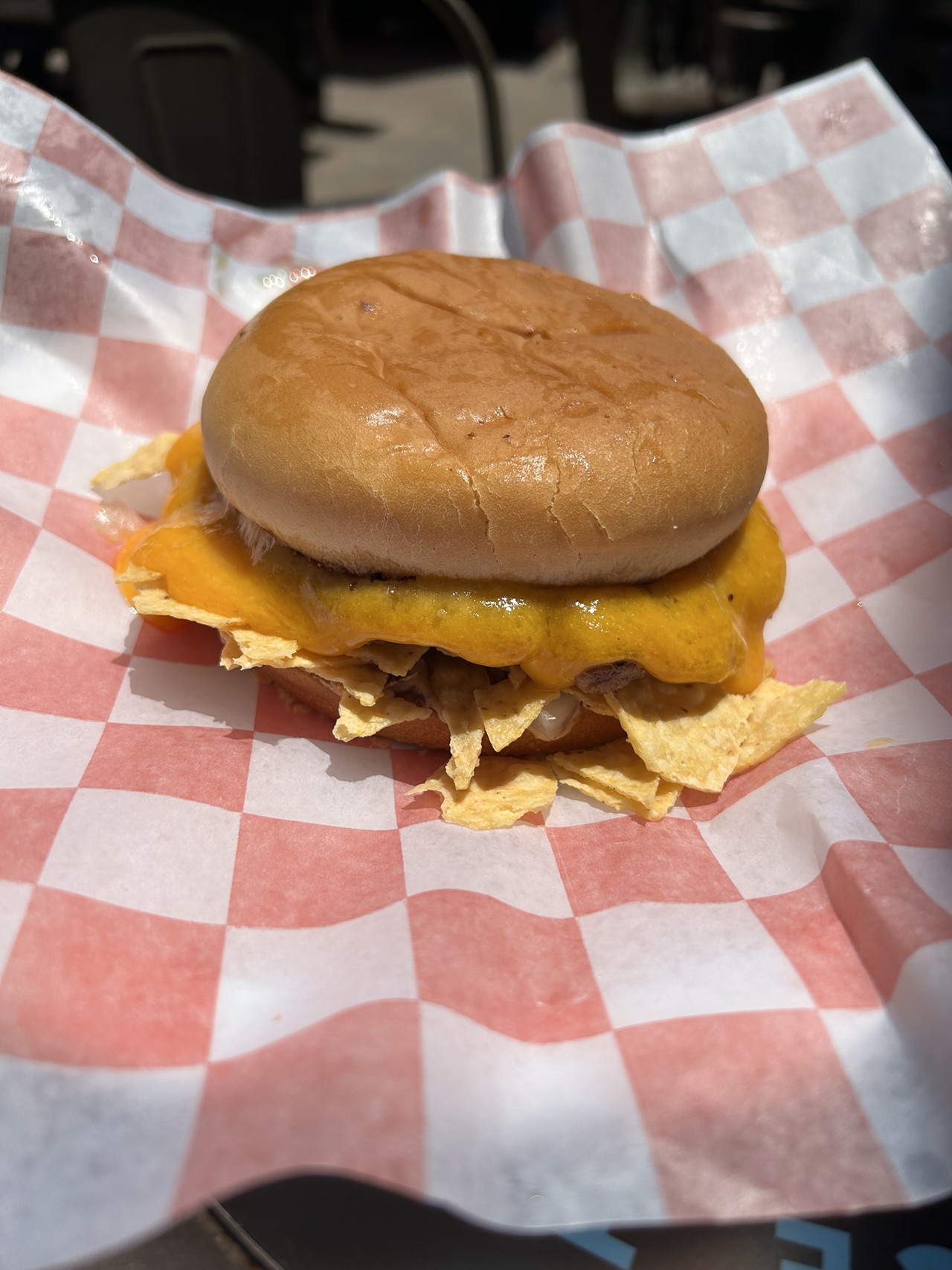 Chris Madrids
1900 Blanco Rd
$5 The Toastada Burger
Mama Madrid’s homemade refried beans, chips, onions and melted cheddar cheese on a beef patty. make sure to top it off with our signature salsa.