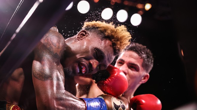 Castaño connects a forceful punch during Saturday's fight.