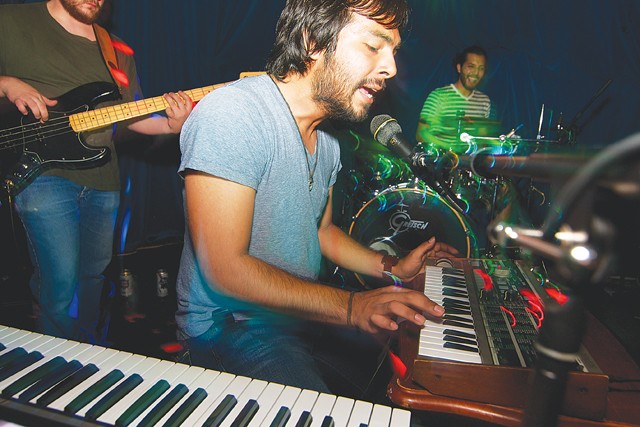 Aria Satellite's Manuel Rodriguez hits the MicroKORG at Limelight - PHOTO BY STEVEN GILMORE