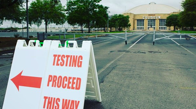 COVID-19 testing site at Freeman Coliseum in San Antonio