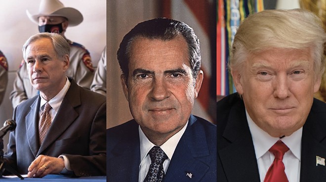 n case anyone needs help telling these demagogues apart, they are (left to right): Greg Abbott, Richard Nixon and Donald Trump.
