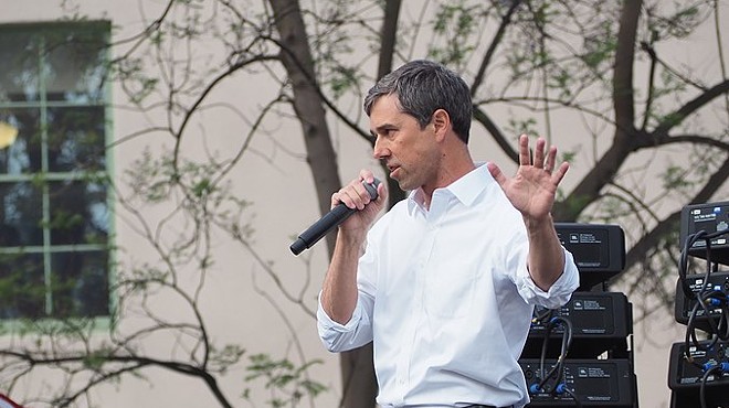 Beto O'Rourke speaks during a campaign appearance when he was running for the U.S. Senate.