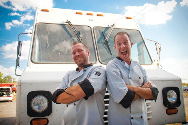 Brandon McKelvey, Jason Paschall, and the Say-She-Ate mobile food truck. - PHOTO BY BILL MCKELVEY, BRANDON MCKELVEY