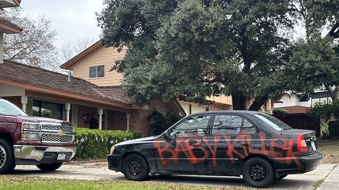 The words "baby killer" were spray painted on a vehicle reportedly belonging to 19-year-old Christopher Preciado.