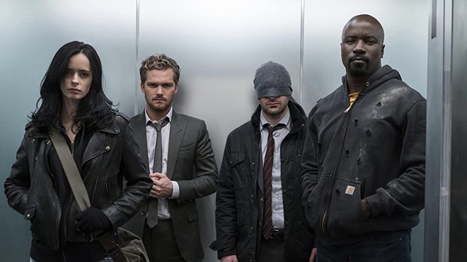 Three of Marvel's Defenders will be in attendance at Celebrity Fan Fest: Krysten Ritter (left), Charlie Cox (second from right) and Mike Colter (right).