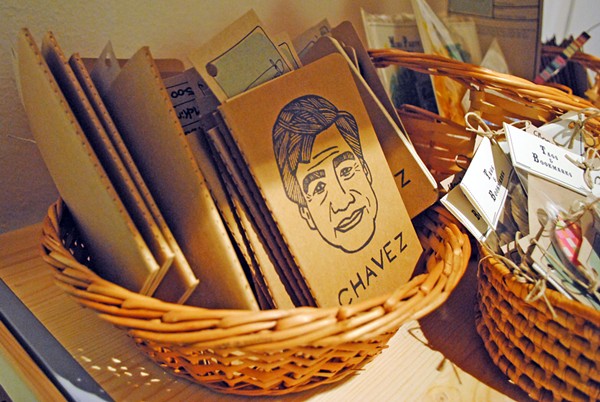 Cesar Chavez notebooks from last year's Hecho a Mano Holiday Festival - Stephen Guzman