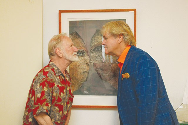 Character study: Dennis Olsen and Gary Sweeney reenact one of the prints in “Flash Fictions” - Meredith Dean