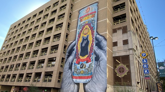 The commission to create the new Spurs mural came with a  $100,000 honorarium.