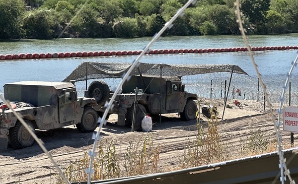 National Guars troops stationed on the Rio Grande in Eagle Pass earlier this summer.
