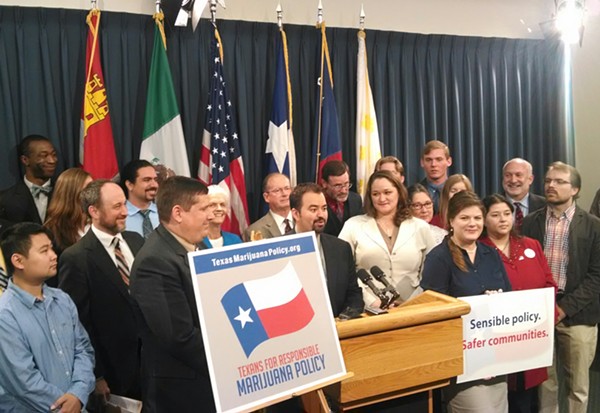 At a press conference in Austin, Texas State Representative Joe Moody (D-El Paso) unveiled a bill that eases penalties for small-time marijuana convictions. - MARIJUANA POLICY PROJECT