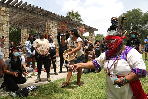 Everything We Saw at the Protest to Remove San Antonio's Christopher Columbus Statue