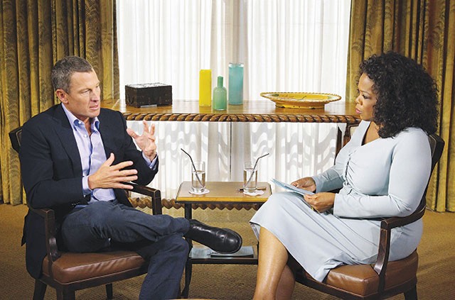 Explaining the big lie (at least partially), to Oprah Winfrey earlier this year - COURTESY PHOTO