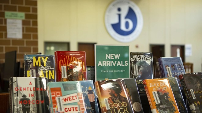 Books at Vandegrift High School's library on March 2, 2022. A federal judge said Thursday he will temporarily block a new state law that would require book vendors to rate the materials they sell to school libraries based on the presence of sex depictions or references.