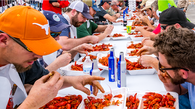The Big Texas Fun Crawfish Boil will hold crawfish eating contests each Saturday.