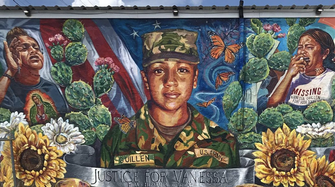 A south SA mural honors slain Army Specialist Vanessa Guillén.