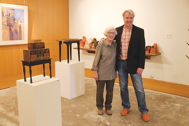 Gary Sweeney (right) and storyteller, lead solderer and wood carver Marilyn Lanfear - COURTESY PHOTO