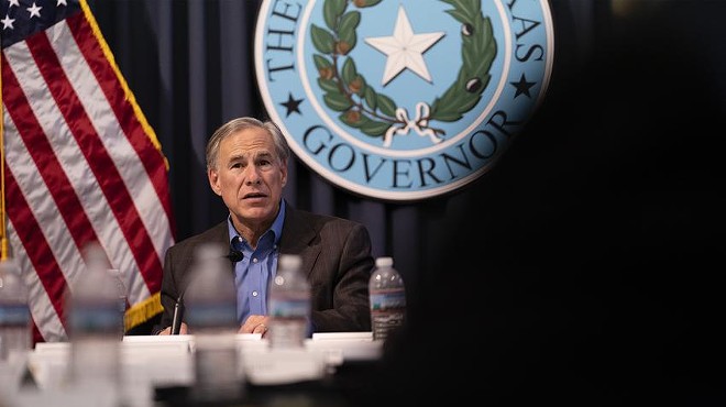 Gov. Greg Abbott holds a border security briefing with sheriffs from border communities at the Texas Capitol on July 10, 2021.