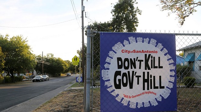 This protest sign is seen on Edgar Avenue in Government Hill.