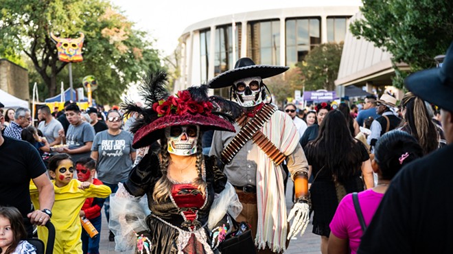 Attendees of a previous Muertos Fest show off their elaborate garb.