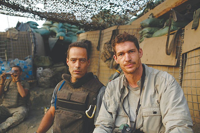 Hetherington (R) in the lion’s den with Junger - COURTESY PHOTO
