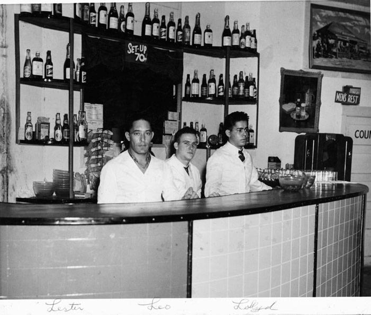 Don's Keyhole Club, 728 Iowa St.Bartenders in white jackets stand ready to pour drinks in this 1940s photo from the East Side nightclub owned by jazz bandleader Albert ''Don Albert'' Dominique. The famed music veue is considered by many to be the first racially integrated nightclub in the Southwest.
